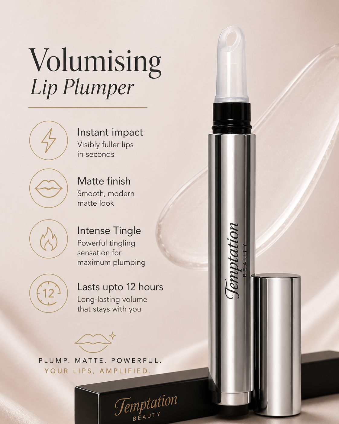 Lip Plumper Glossy, Fuller Lips Instantly