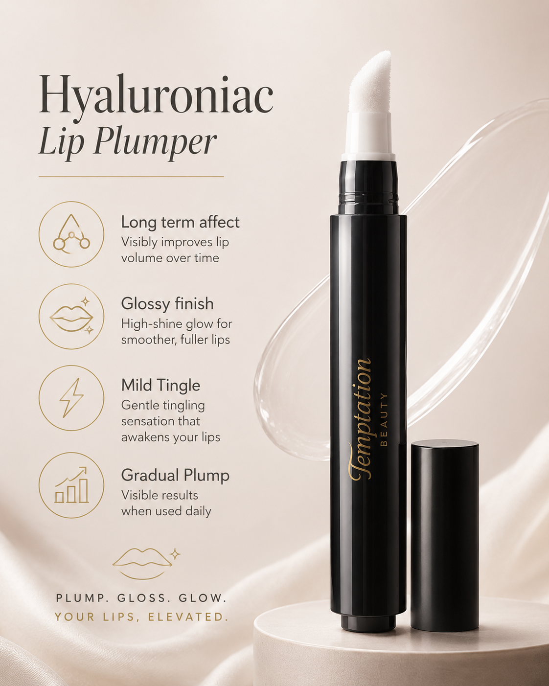 Lip Plumper Glossy, Fuller Lips Instantly